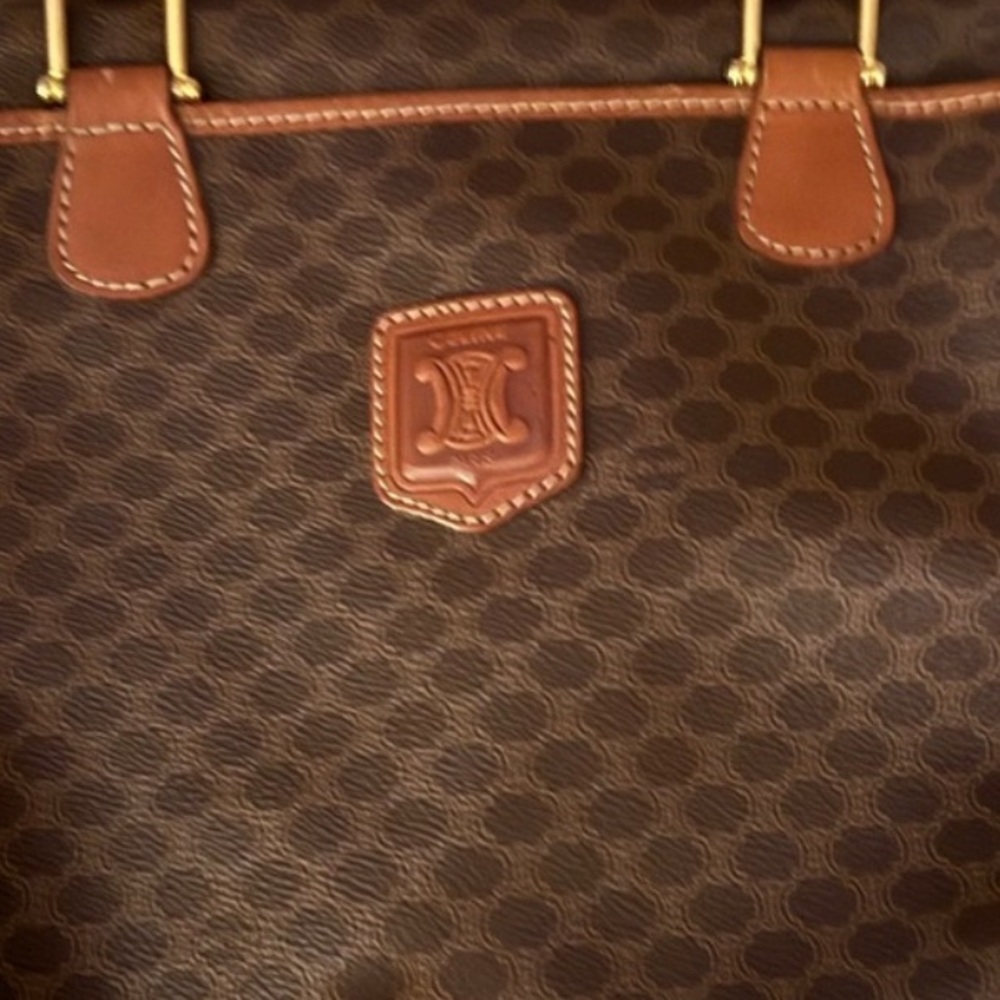 Celine Stylish Brown Tote with Tan Accents Excellent Preloved Condition - Picture 6 of 8